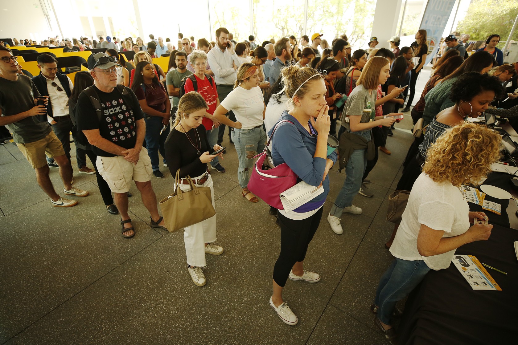 Voters waiting in line